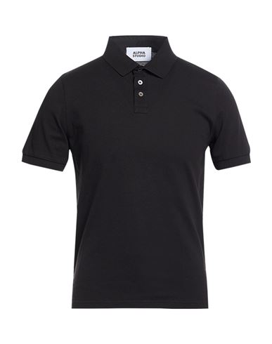 Man Polo shirt Black Size 36 Cotton, Elastane
