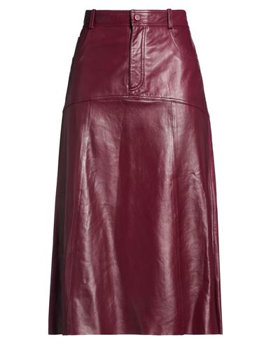 Woman Midi skirt Burgundy Size 8 Lambskin