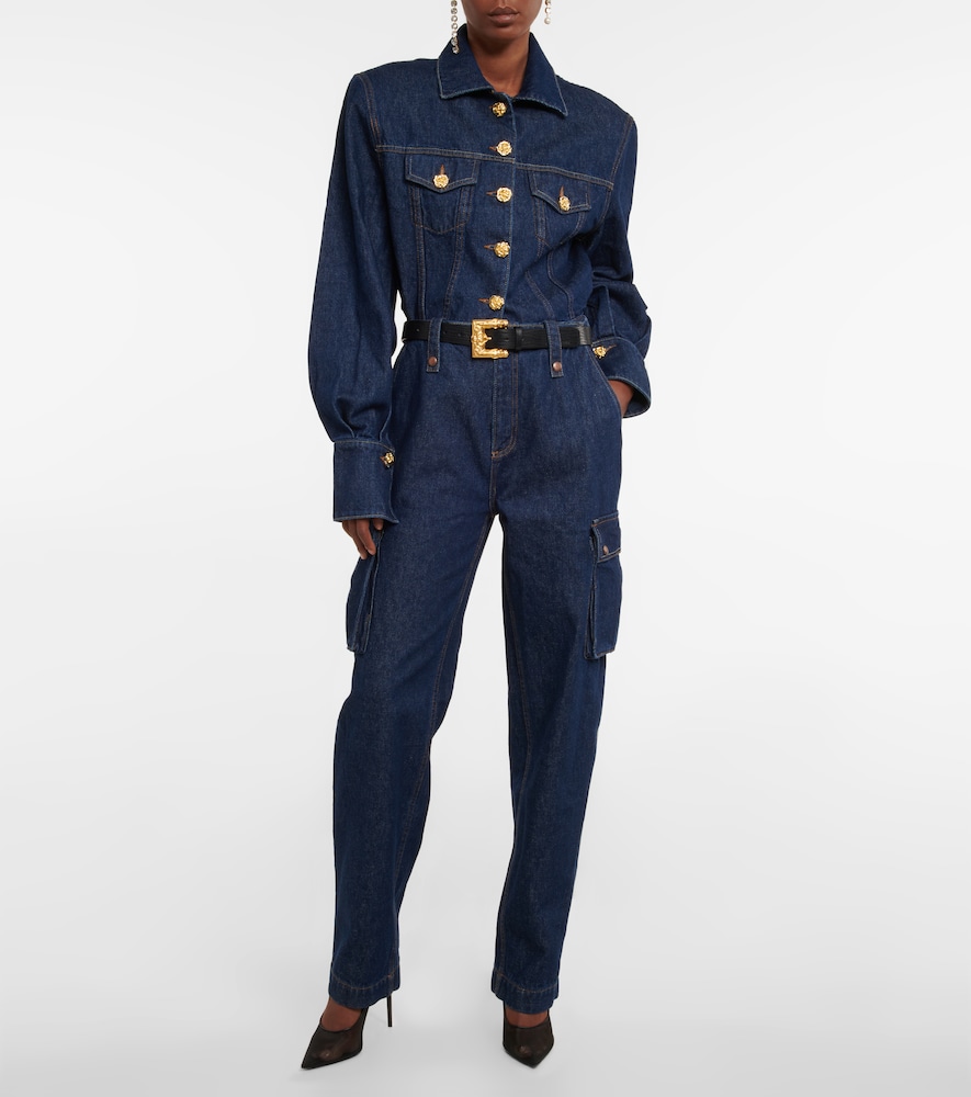Mid-rise straight jeans