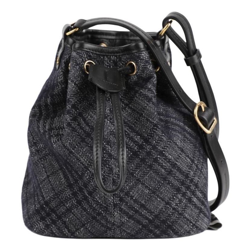 (WMNS) Drawstring Denim Bucket Bag 'Black'