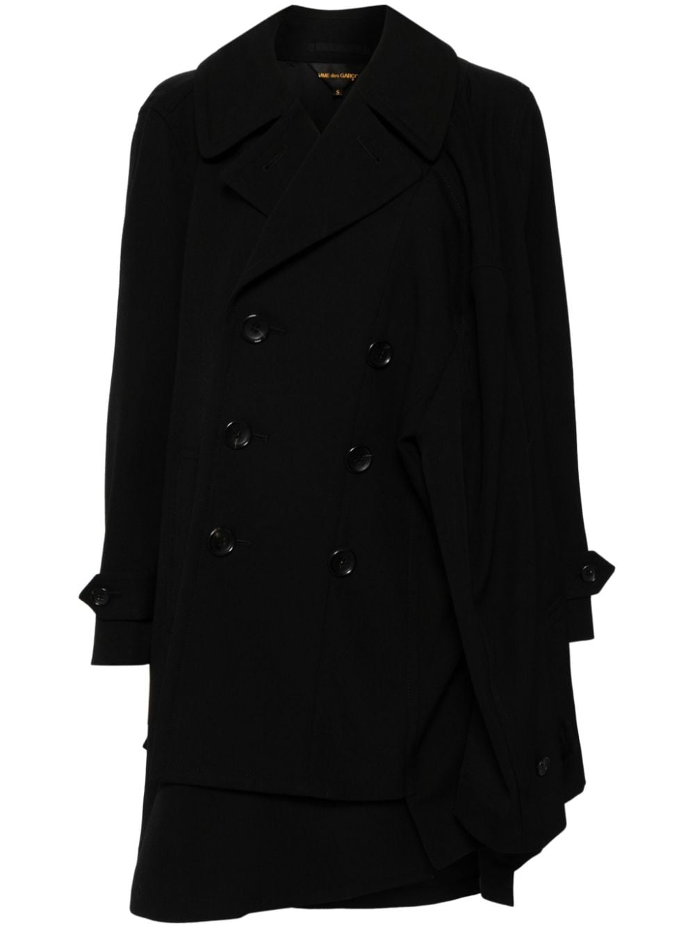 Double-Breasted Wool Coat — Black