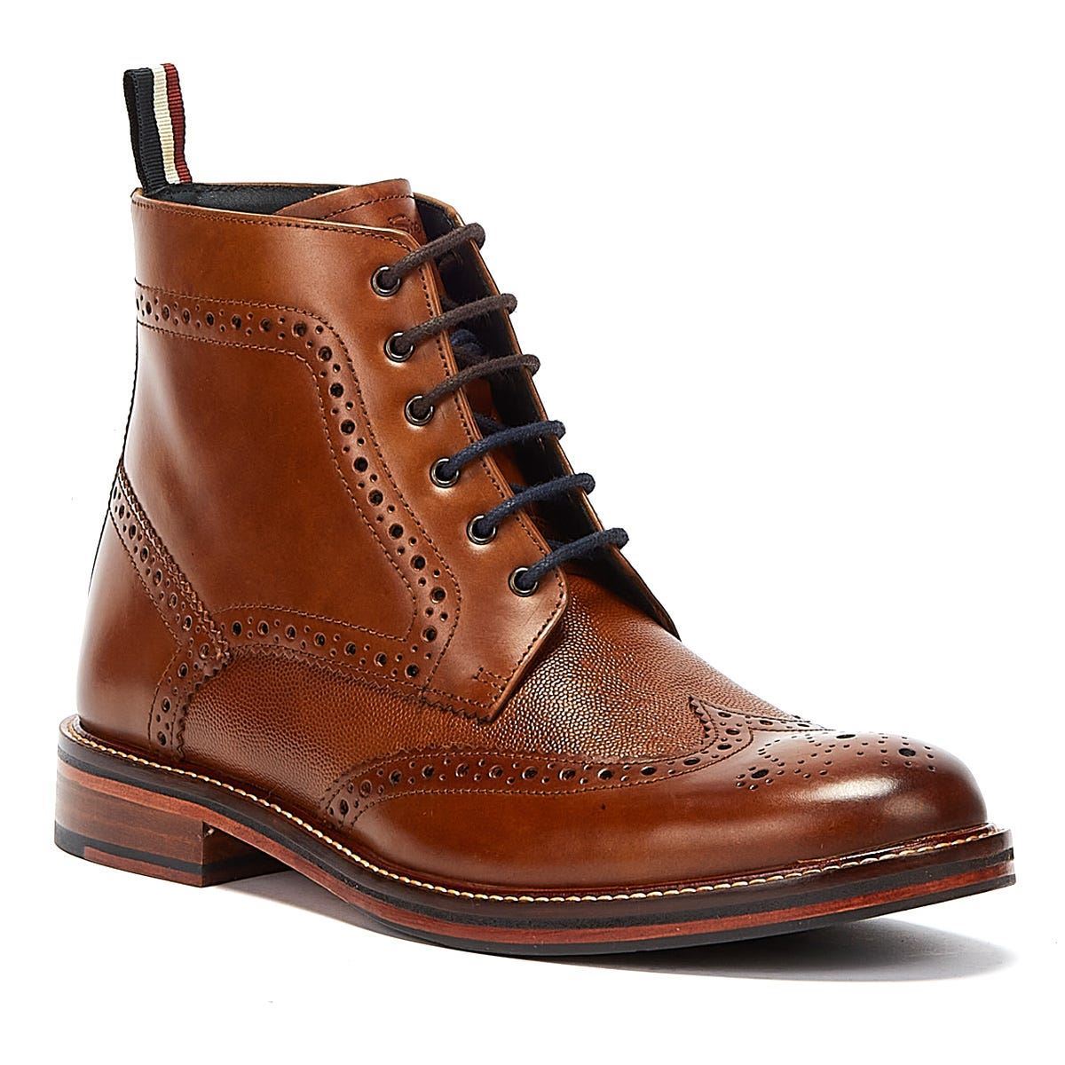 Ben Sherman Alfred Brogue Leather Men's Tan Boot