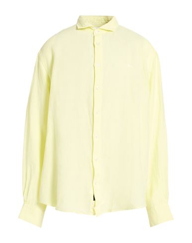 Man Shirt Yellow Size 3XL Linen