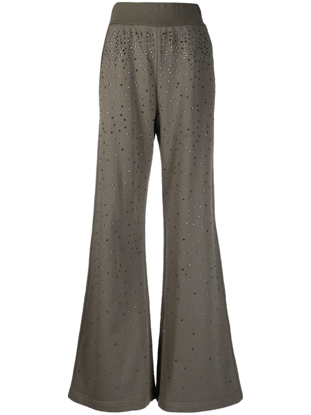 Crystal-embellished flared trousers - Green