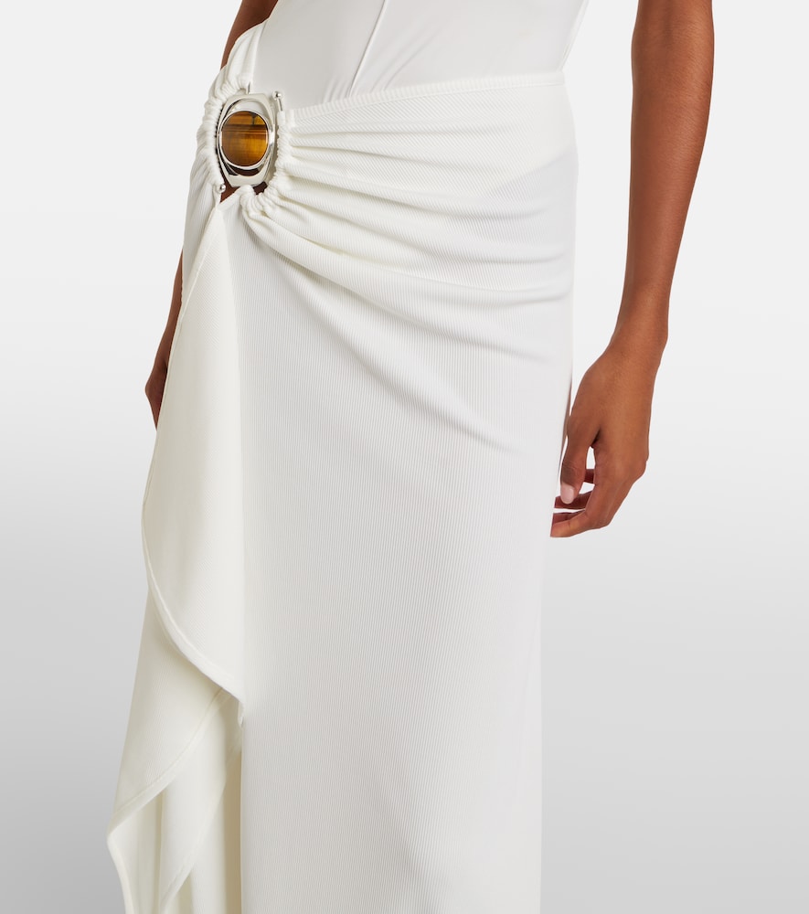 Occhio embellished jersey maxi skirt