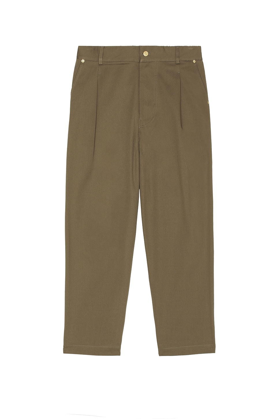 Drôle De Monsieur Le Pantalon Cropped Twill Pants in Taupe - Taupe.  S also in L, M, XL/1X