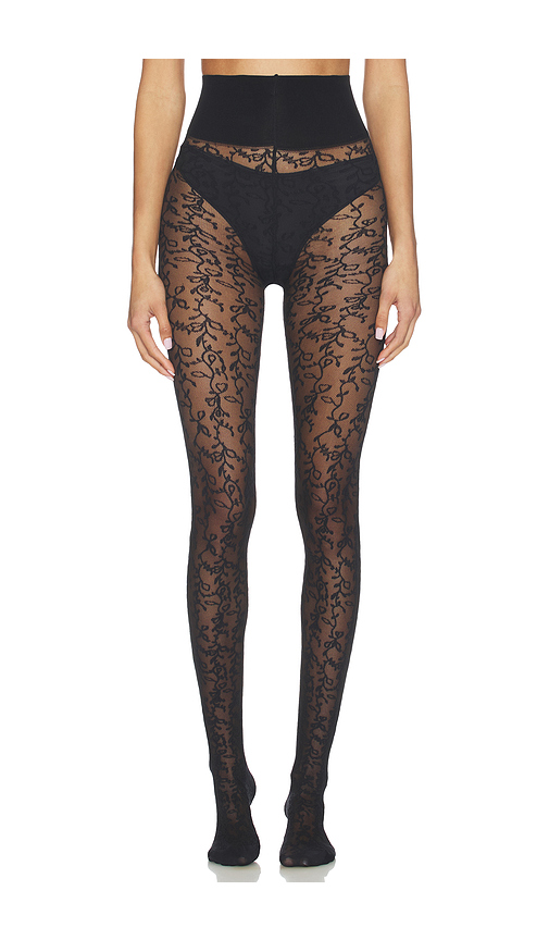 SWEDISH STOCKINGS Lo Lace Tights in Black. M. Also in