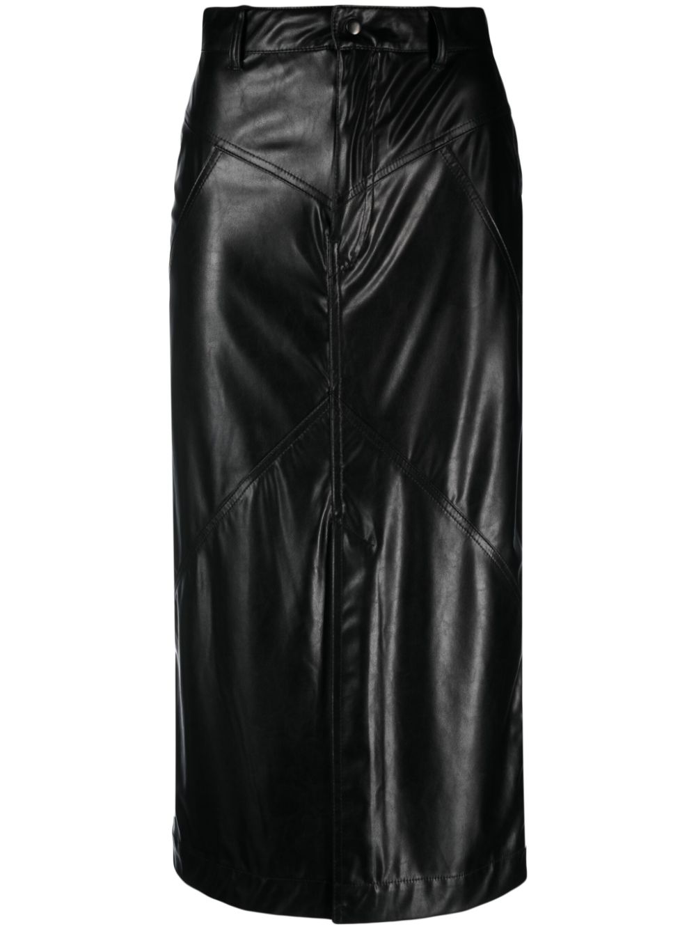 Breanne faux-leather midi skirt - Black