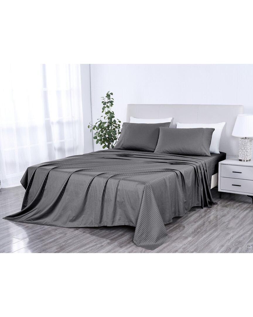 500 Thread Count Damask Stripe Sheet Set with OptiFit