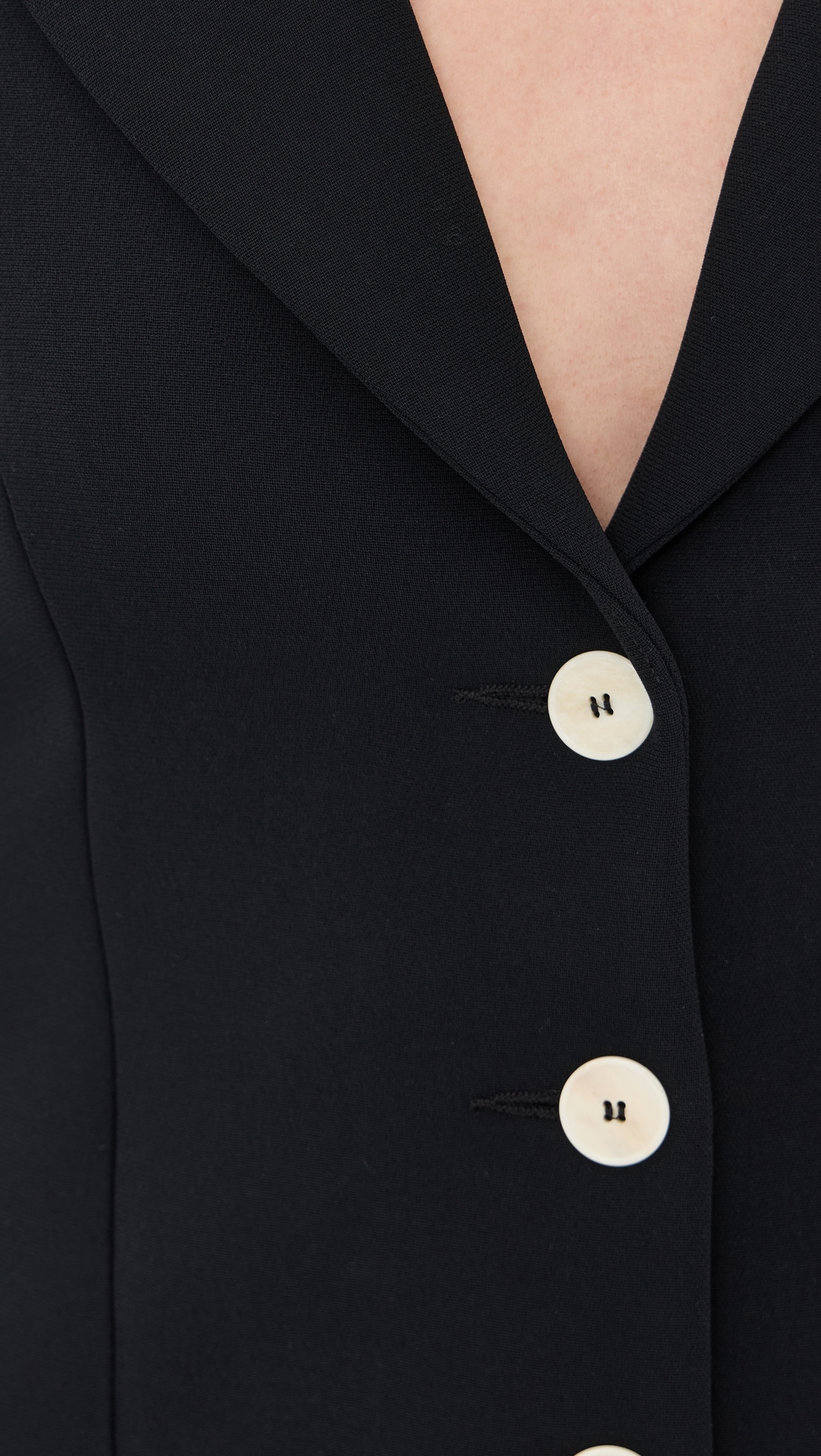 A. W.A. K.E. MODE Tailored Shirt Dress with Jacket Collar At Hem Black
