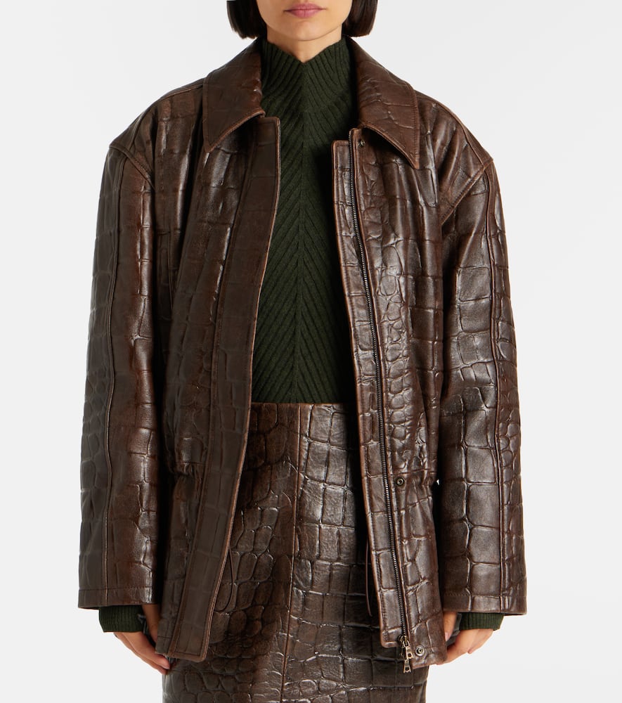 Norcutt croc-effect leather jacket