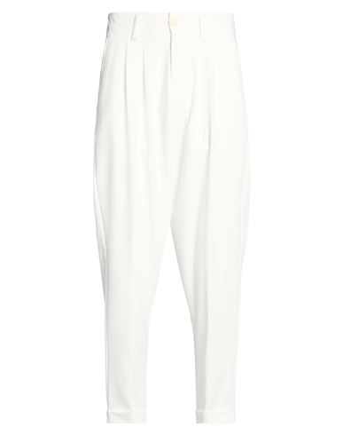 Man Pants White Size 28 Polyester, Viscose, Elastane