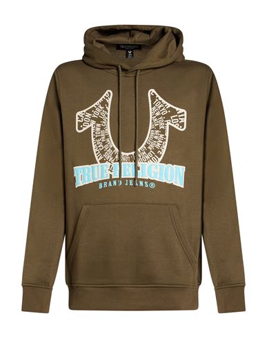 Man Sweatshirt Military green Size S Cotton, Polyester