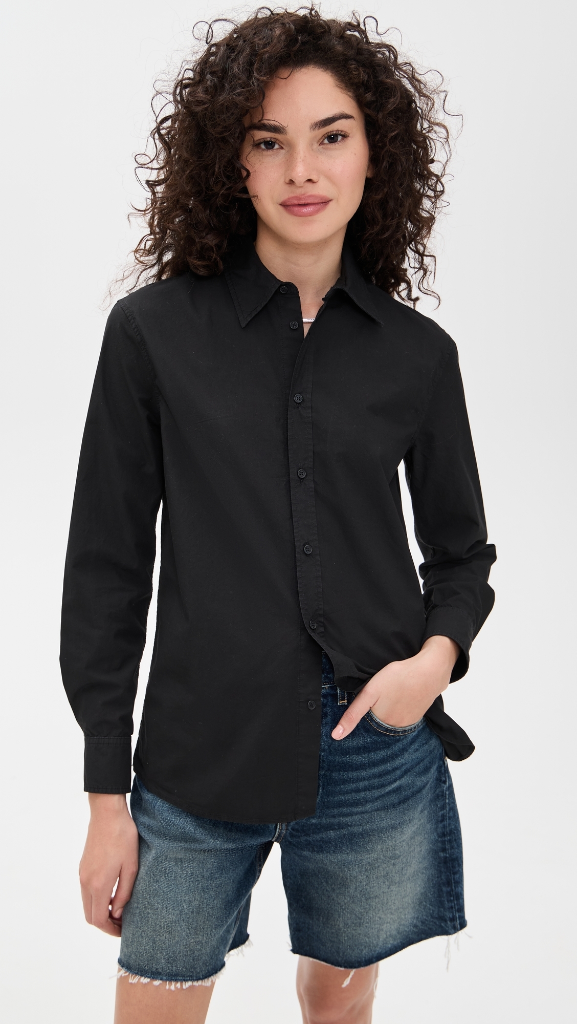 Nili Lotan Raphael Classic Shirt Black