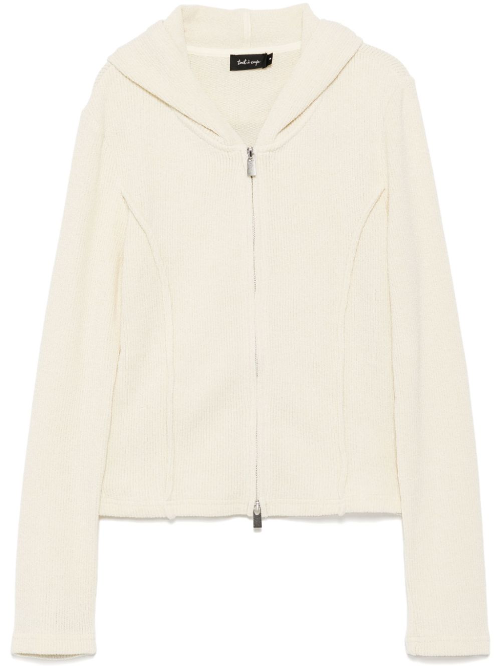 Hooded knitted top - Neutrals