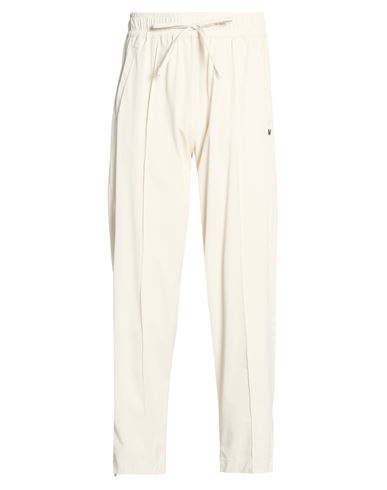 Man Pants Off white Size L Nylon, Elastane