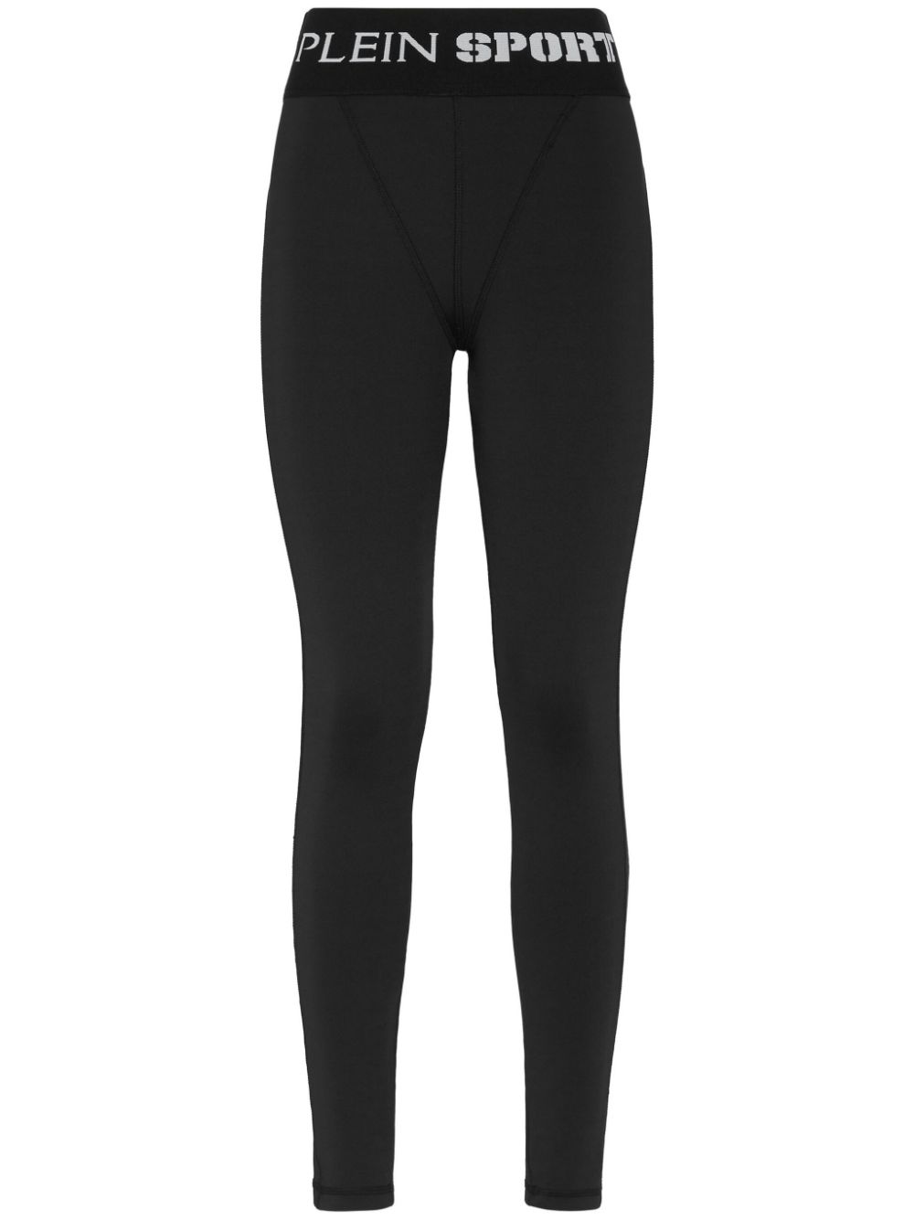 Logo-waistband leggings - Black