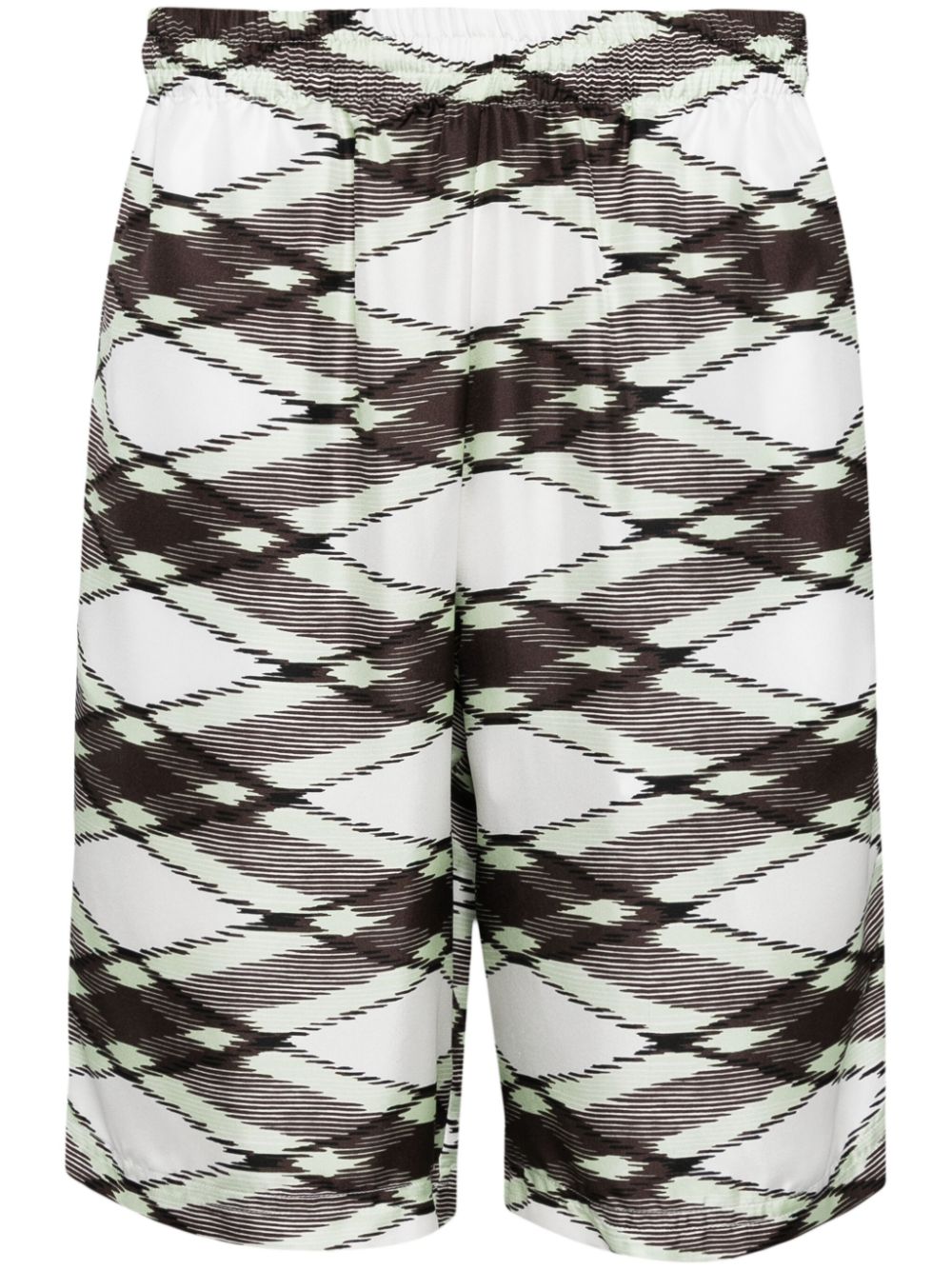 Patterned silk shorts - Green