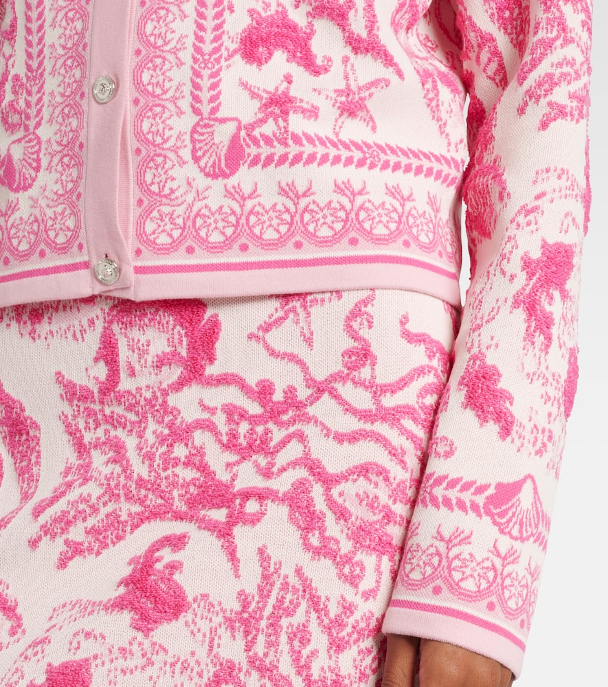 Underwater Barocco jacquard cardigan
