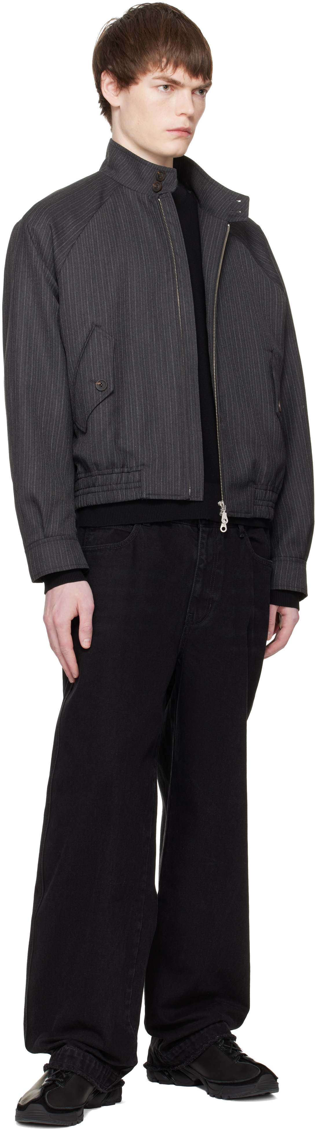 Black Raw-Edged Denim Jeans
