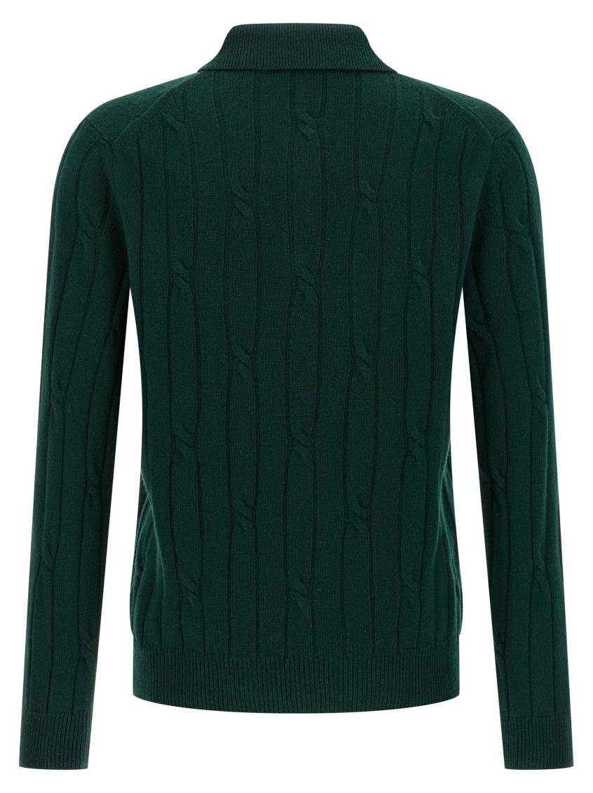 Braided Wool Polo Shirt
