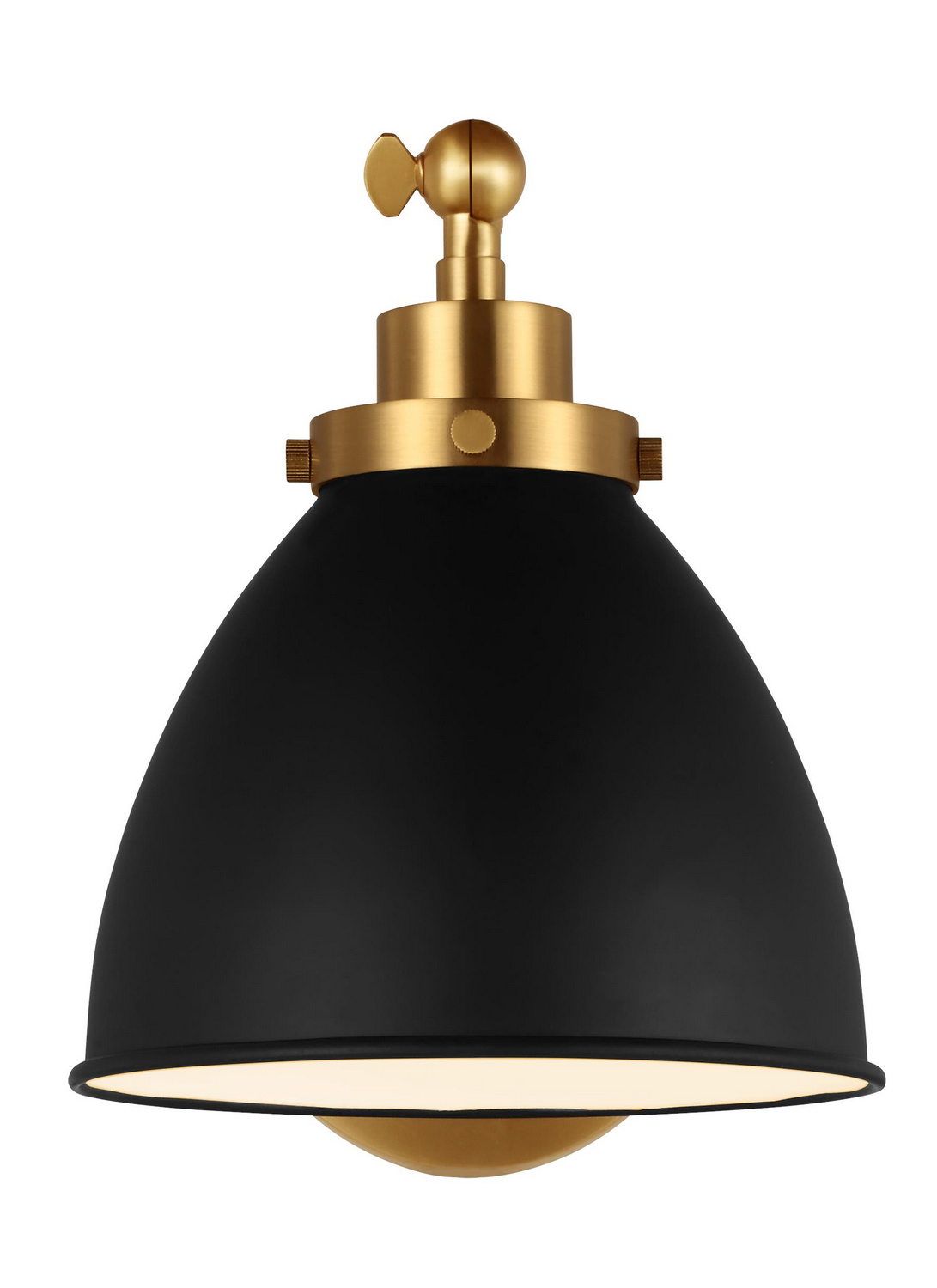Visual Comfort Studio Wellfleet Wall Sconce in Midnight Black And Burnished Brass by Chapman & Myer