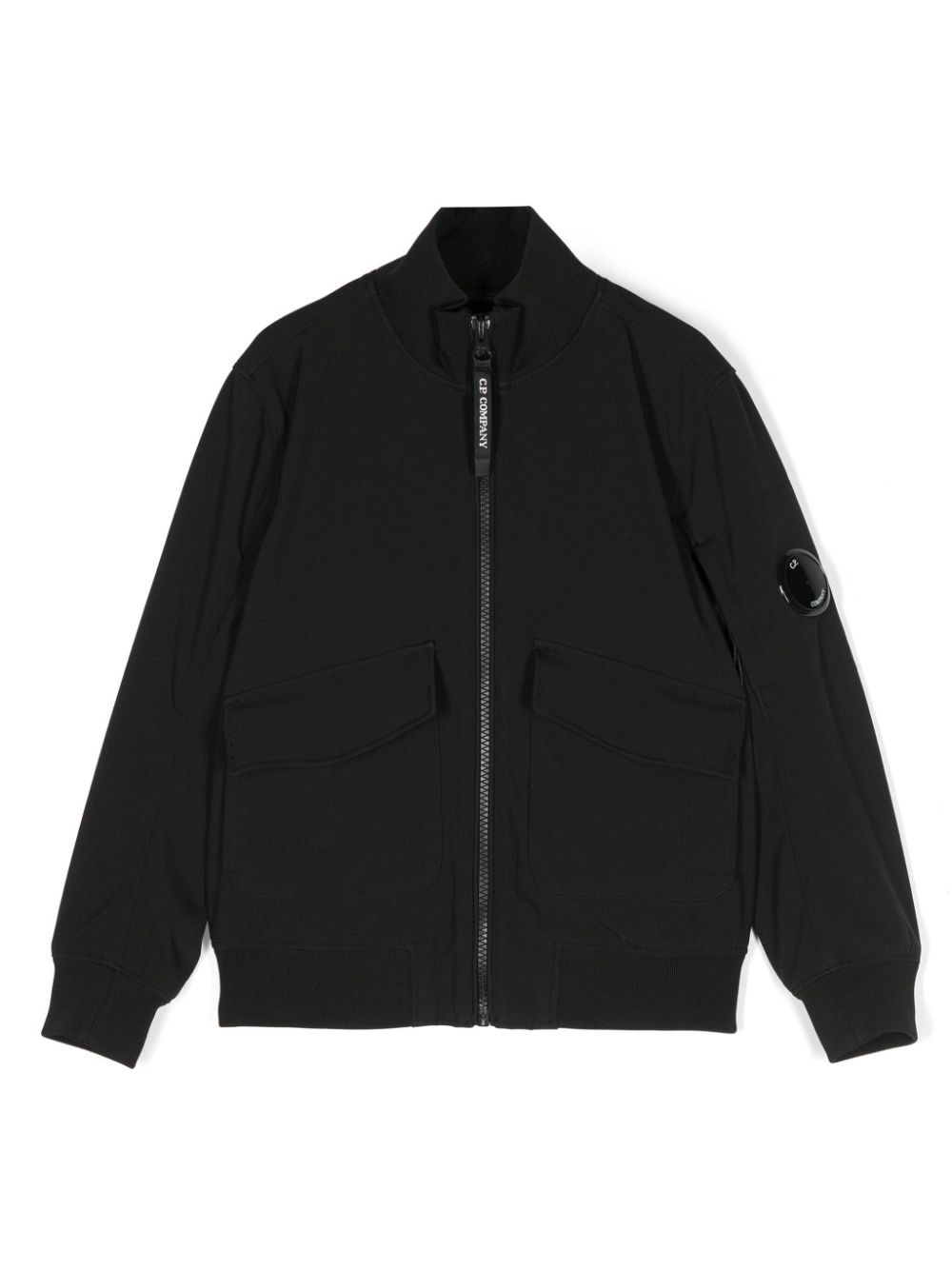 Lens-detail zip-up jacket - Black