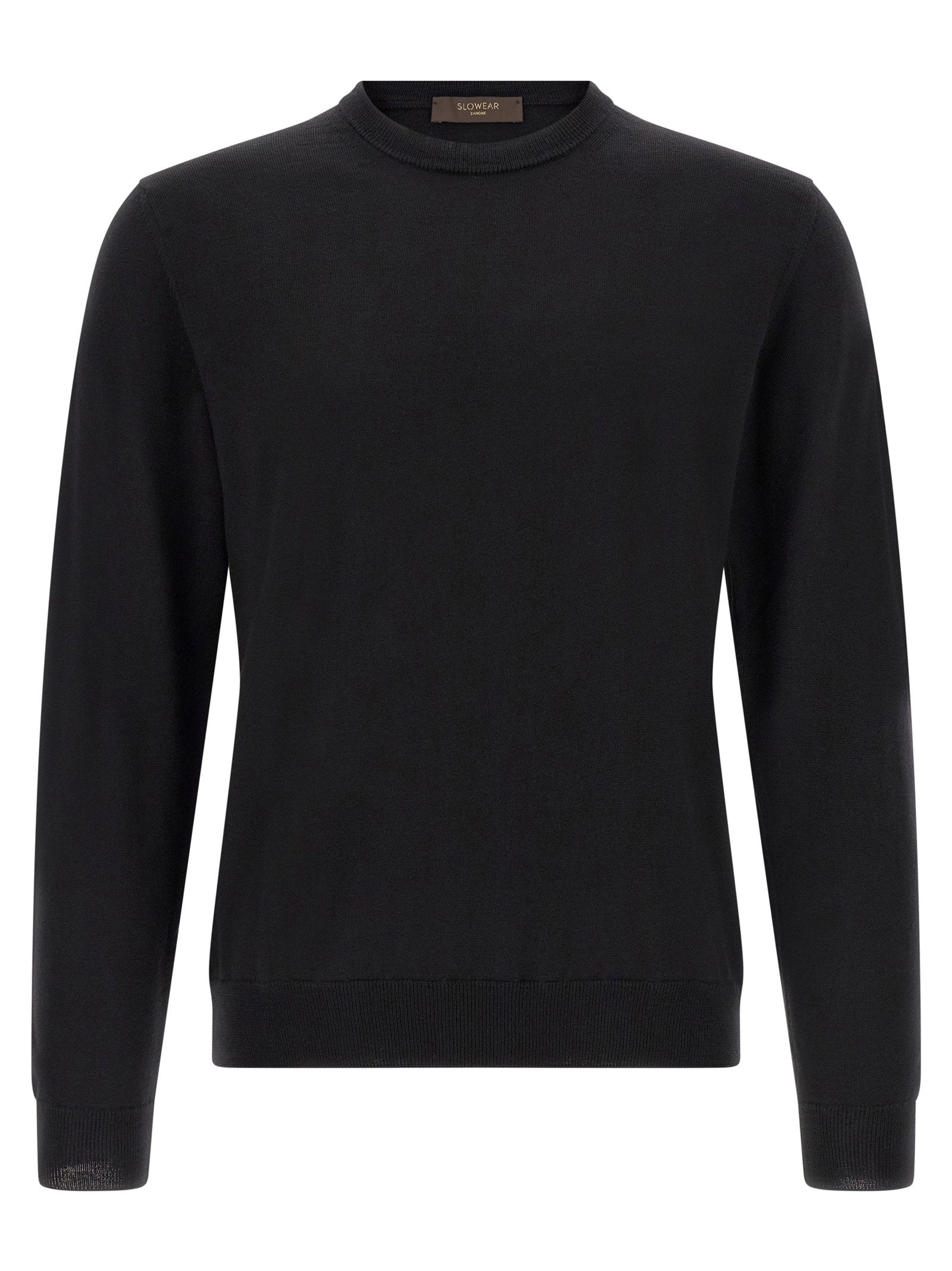 Virgin Wool Crewneck Sweater — Black