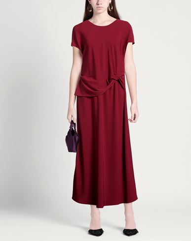 Woman Maxi dress Brick Size 14 Polyester, Elastane