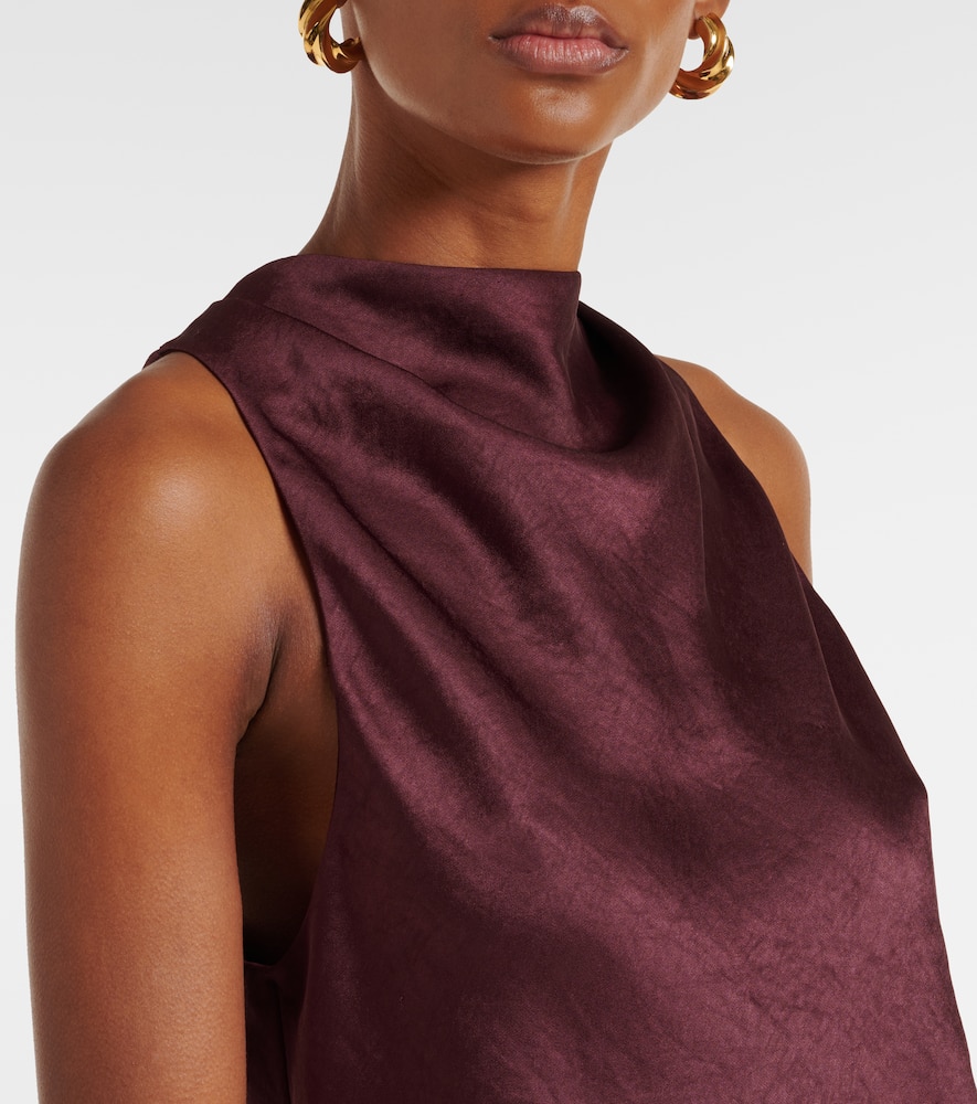 Draped satin top