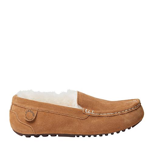 Fireside By Women's Mel Genuine Shearling Moccasin Slipper - Black