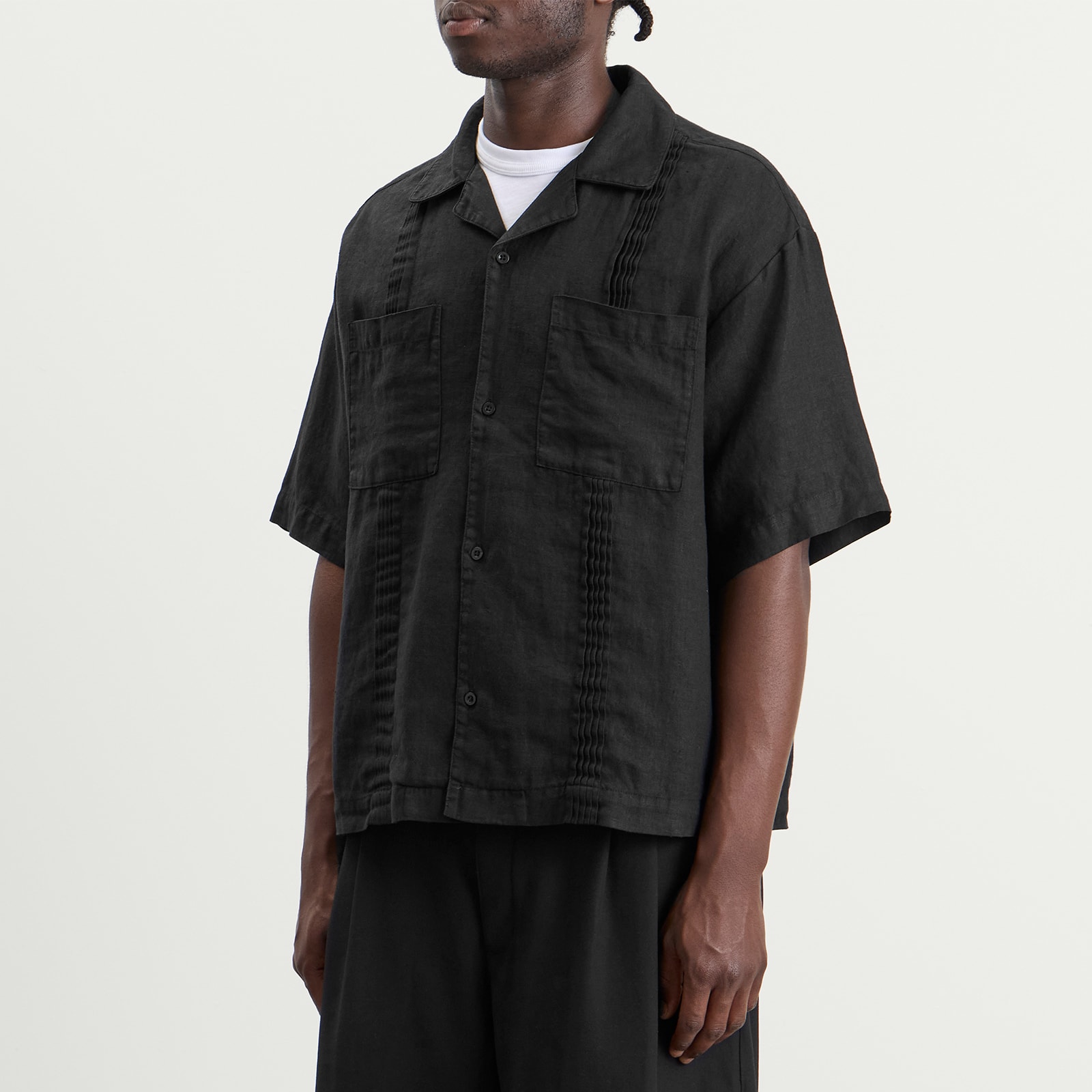 Men's Guayabera Vacation Shirt Black