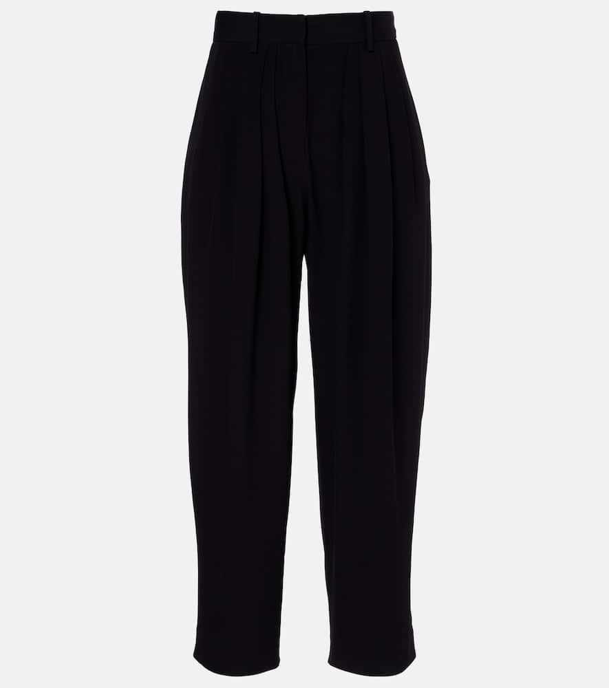 Janice high-rise crêpe wide-leg pants