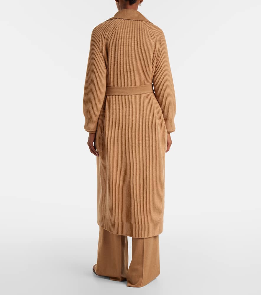 Berard camel hair, wool, and cashmere wrap coat