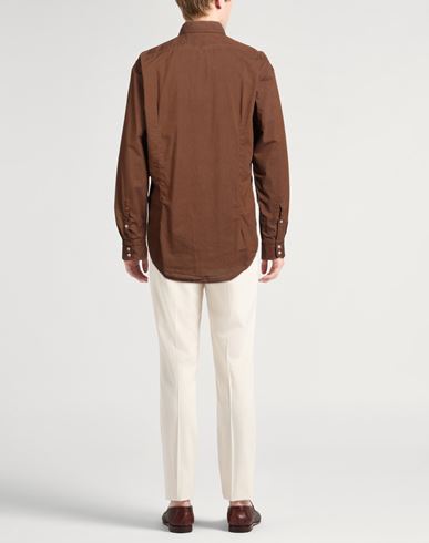 Man Shirt Brown Size M Cotton