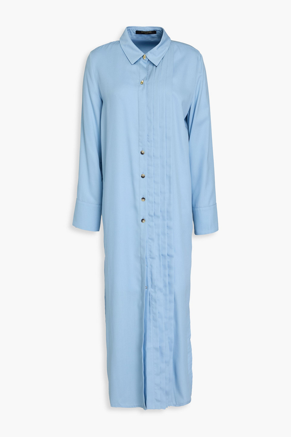 Pleated TENCEL™-blend midi shirt dress