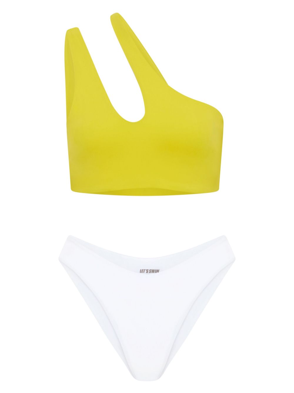 Teardrop one-shoulder bikini top - Yellow
