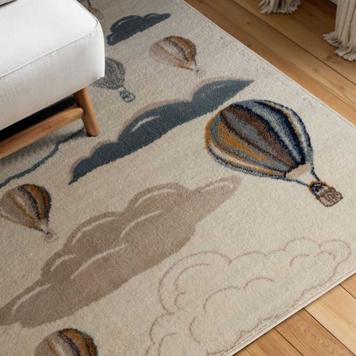 The Rugs Adventures Kids Rug Party Theme Low Pile Playroom Rug Runner In Ivory