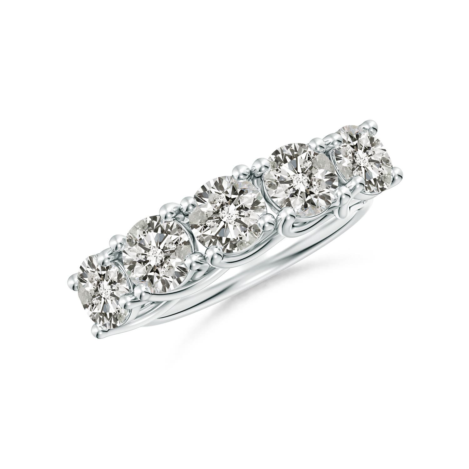 Angara 2.5 Carats Half Eternity Five Stone Diamond Wedding Band in 14K White Gold