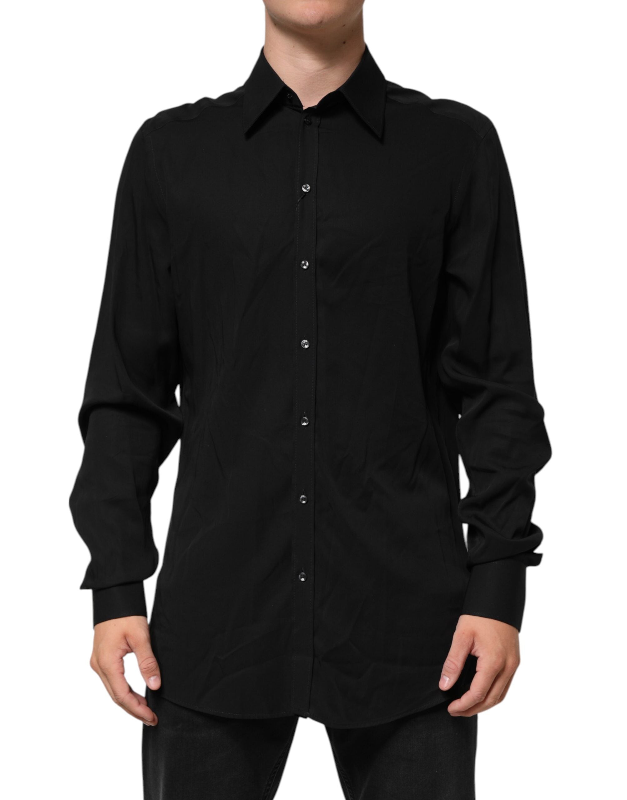Viscose Dress Shirt — Black