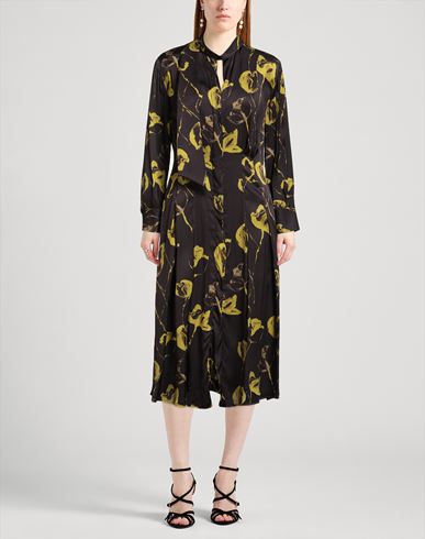 Woman Midi dress Mustard Size 4 Viscose