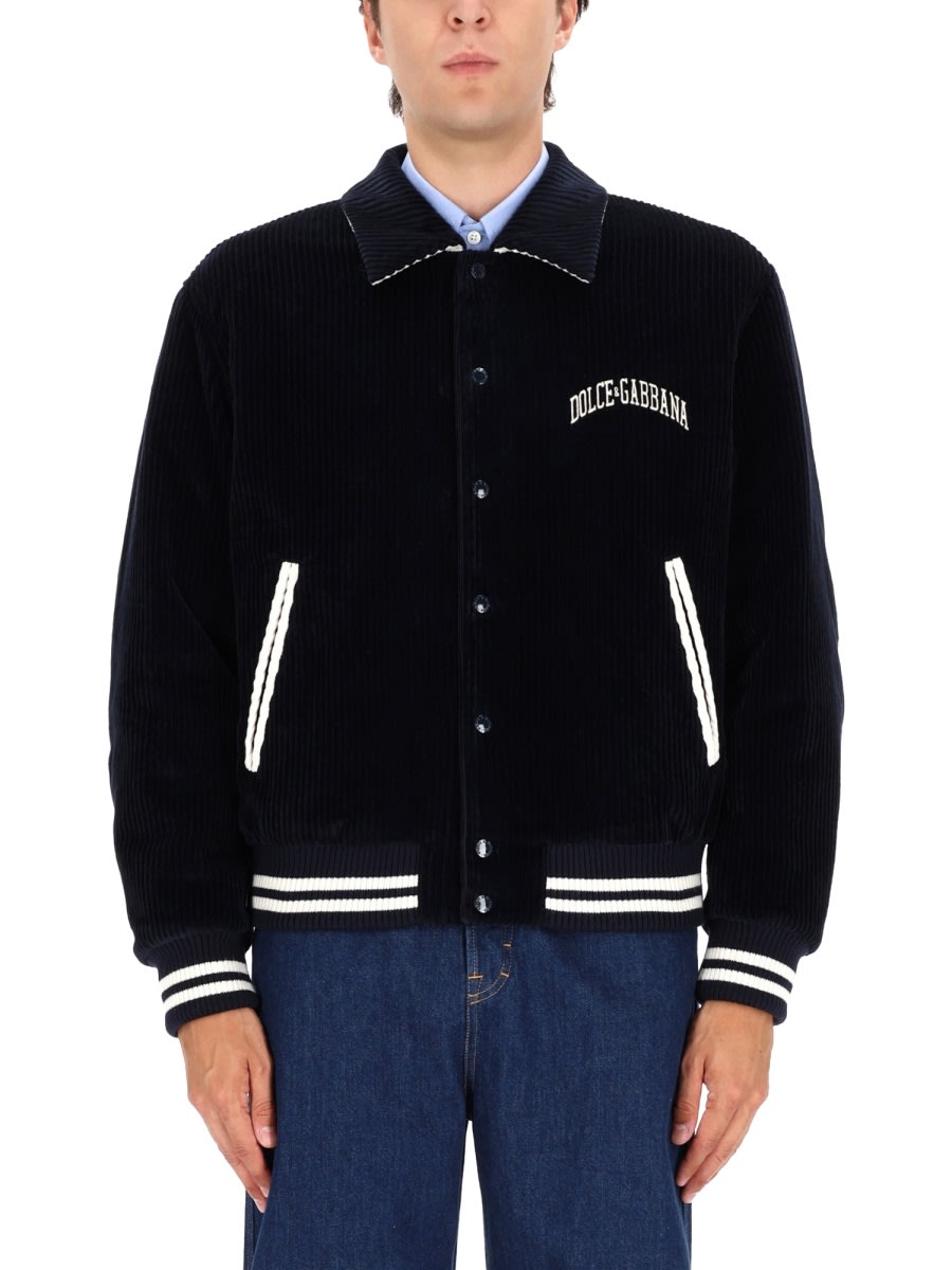 Navy Cotton Bomber Jacket