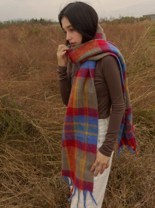 Cozy Check Wool Scarf