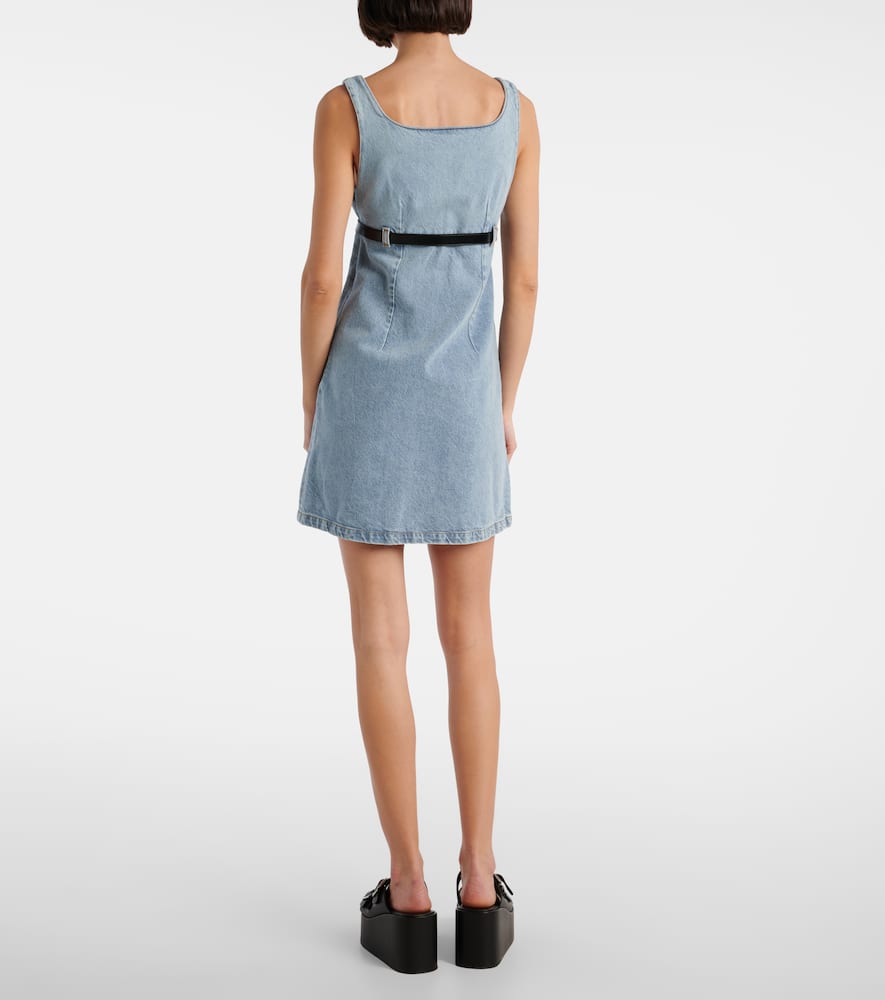 Belted denim minidress