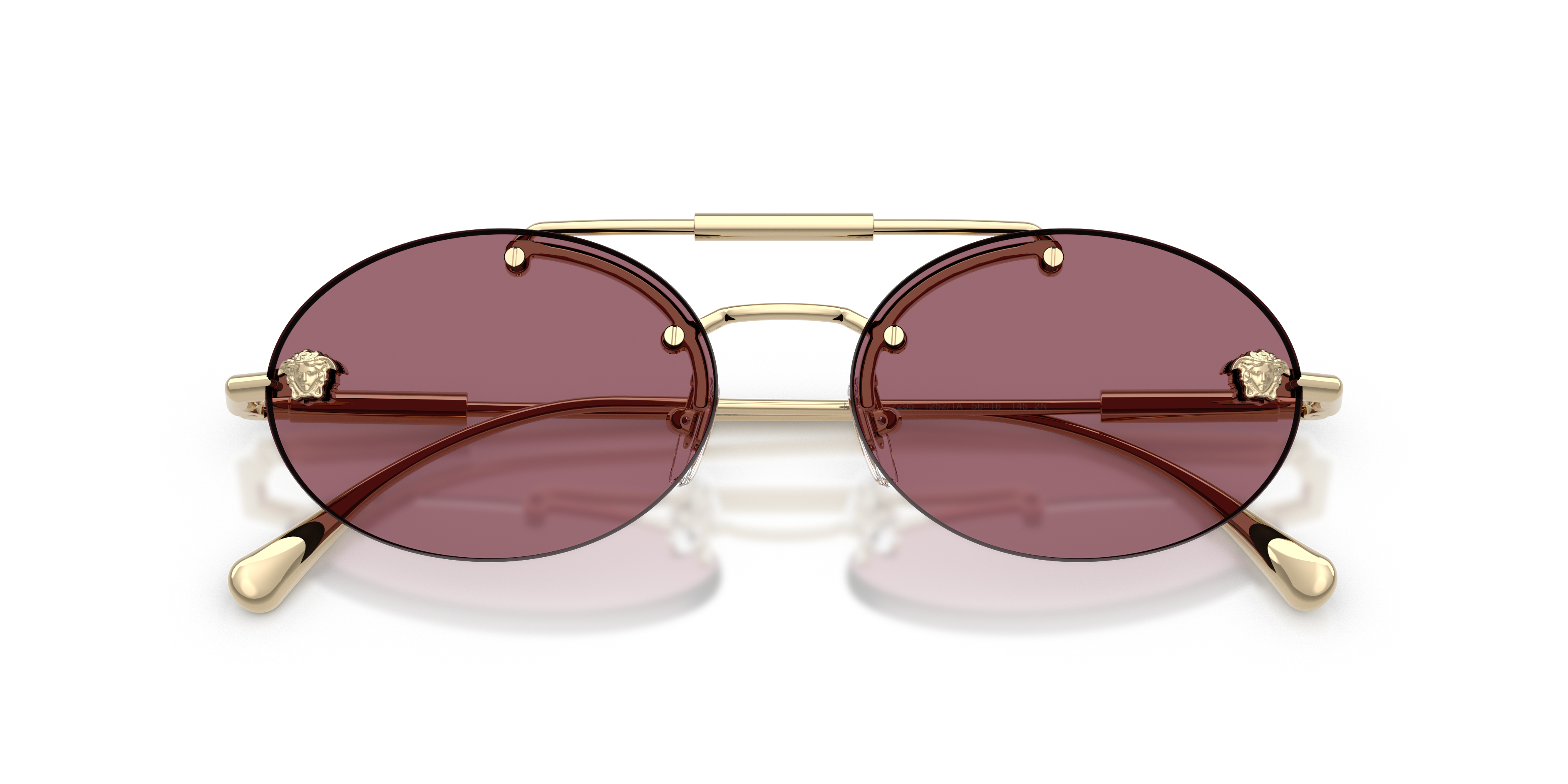 Versace Woman Versace VE2295 12521A Sunglasses Metal Gold Violet Round Norma