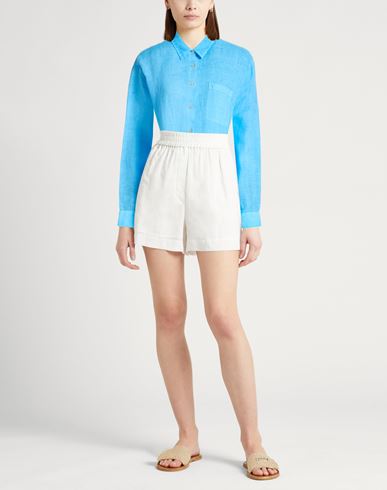 Woman Shirt Azure Size 6 Linen