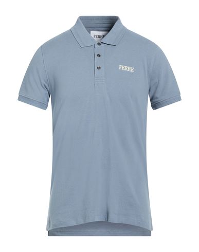 Man Polo shirt Slate blue Size M Cotton