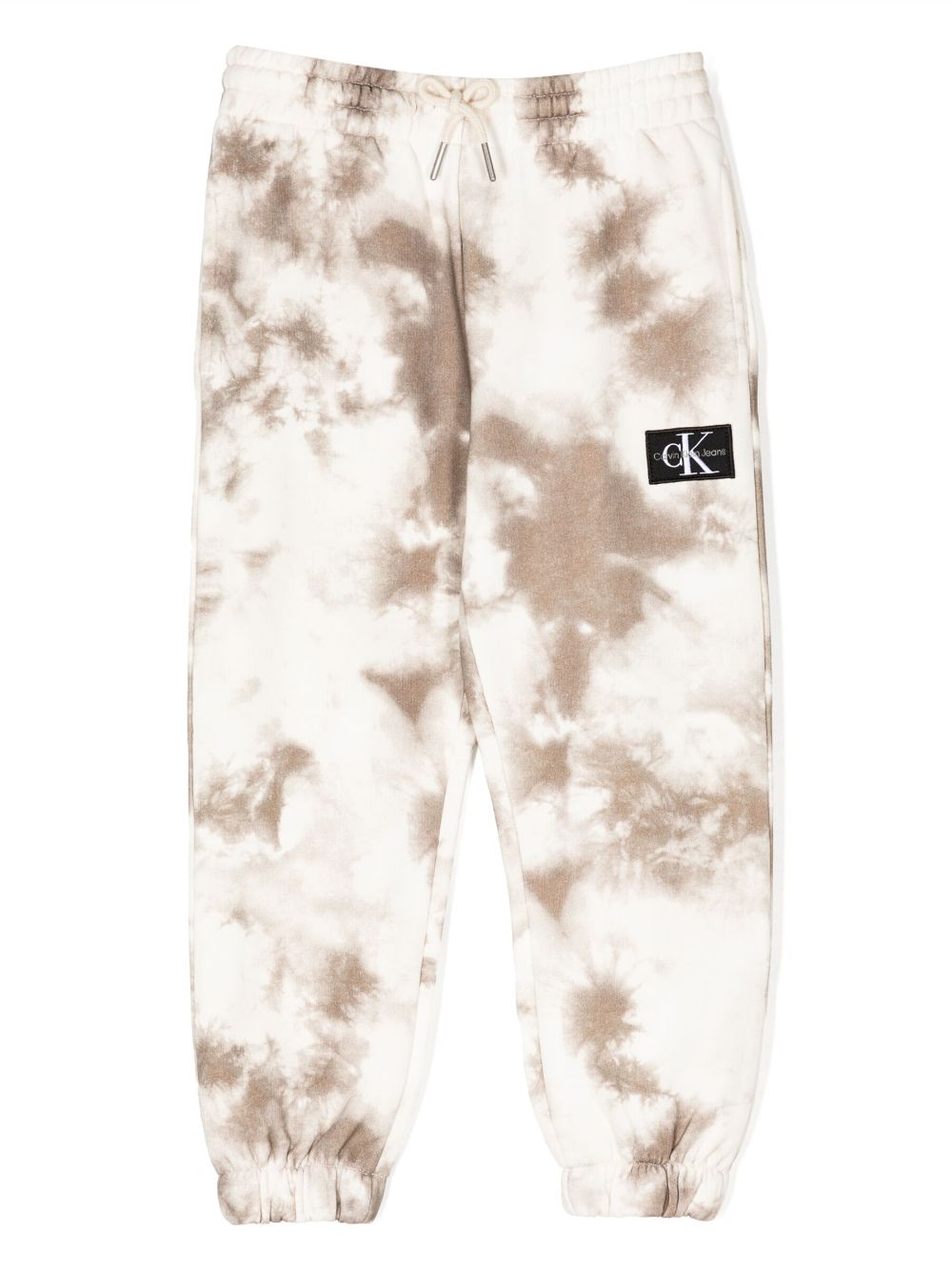 Logo-patch bleached track pants - Brown
