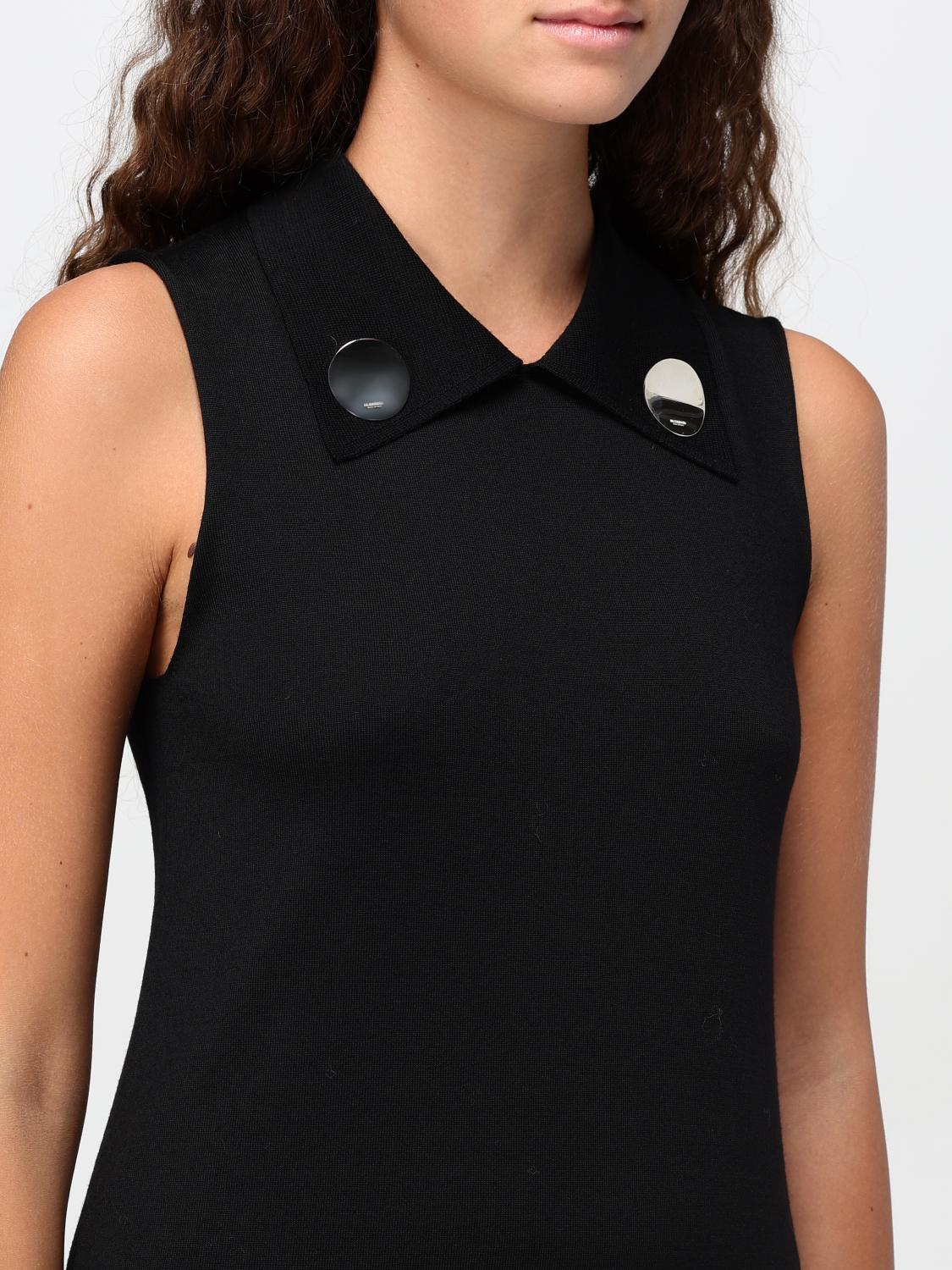 Spread-collar wool maxi dress - Black