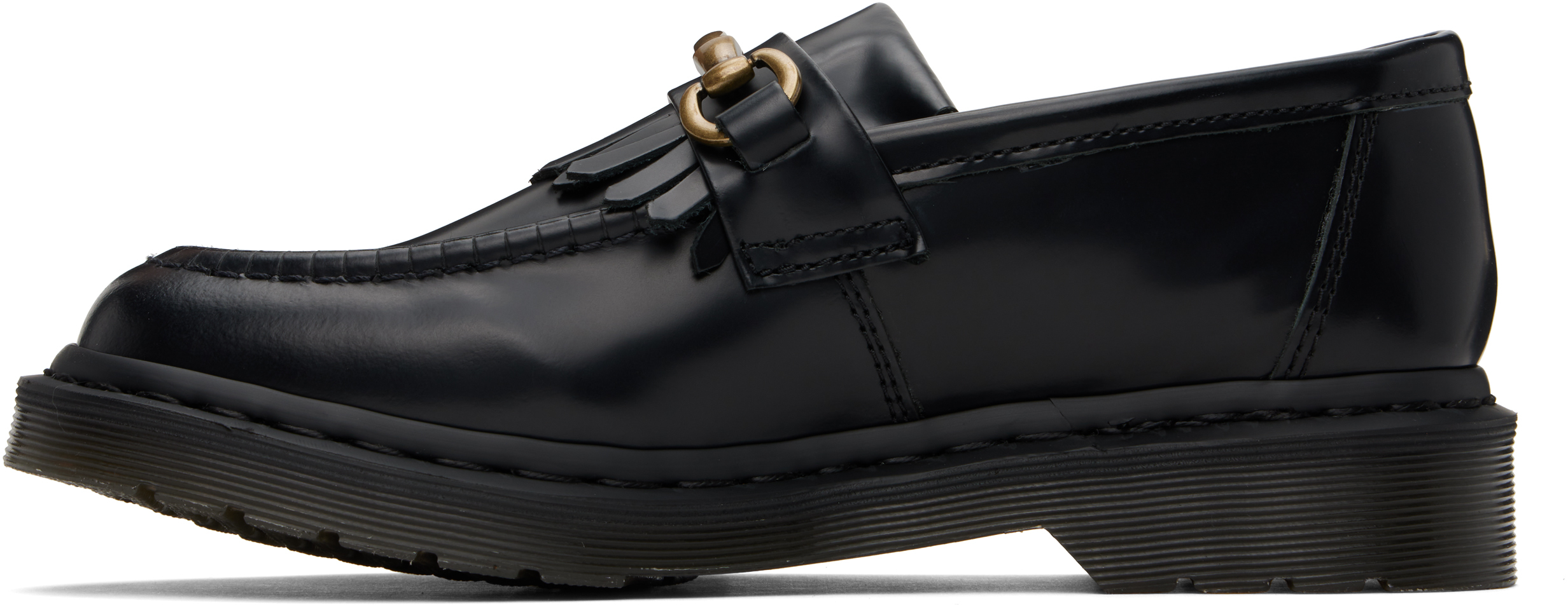 Dr. Martens Black Adrian Snaffle Smooth Leather Kiltie Loafers